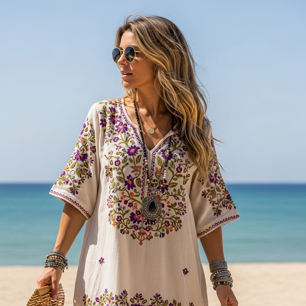 Cherry Blossom Embroidered Dress
