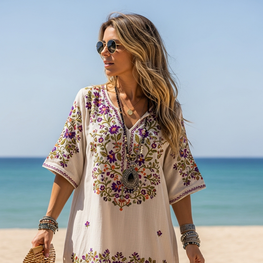 Cherry Blossom Embroidered Dress
