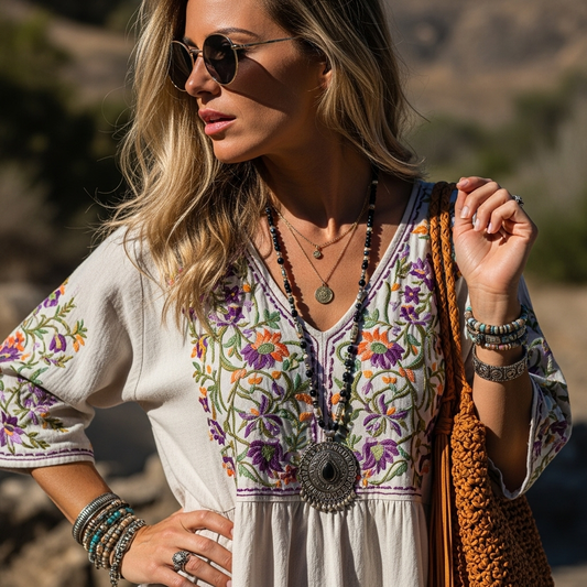 Cherry Blossom Embroidered Dress