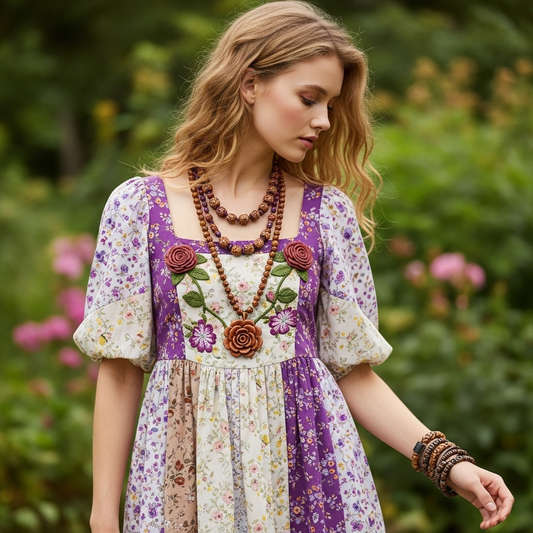 Boho Colorblocking Dress